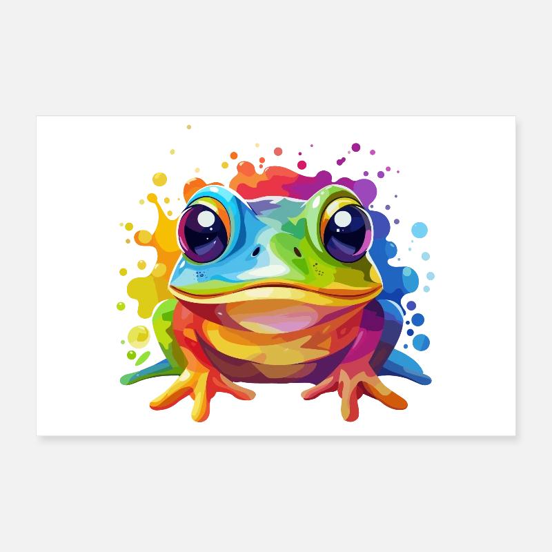 Design de grenouille coloré Poster 30 x 20 cm