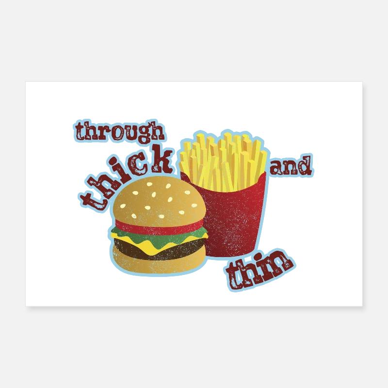 Burger mit Pommes Poster 30x20 cm
