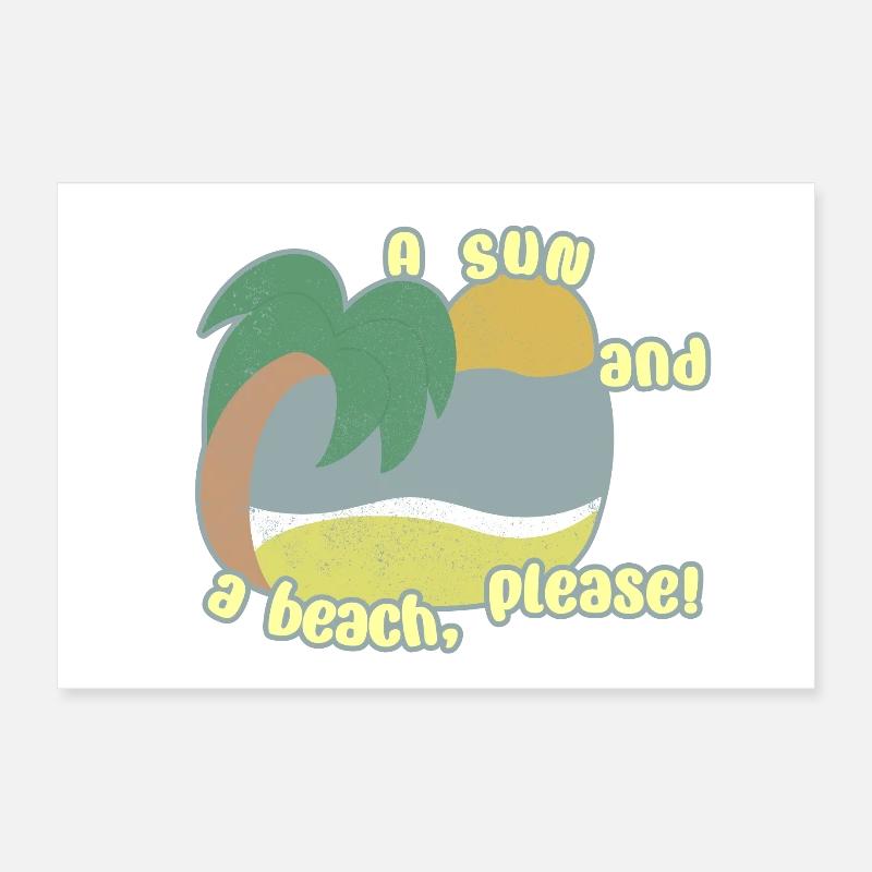 Sun and Beach Poster 30x20 cm
