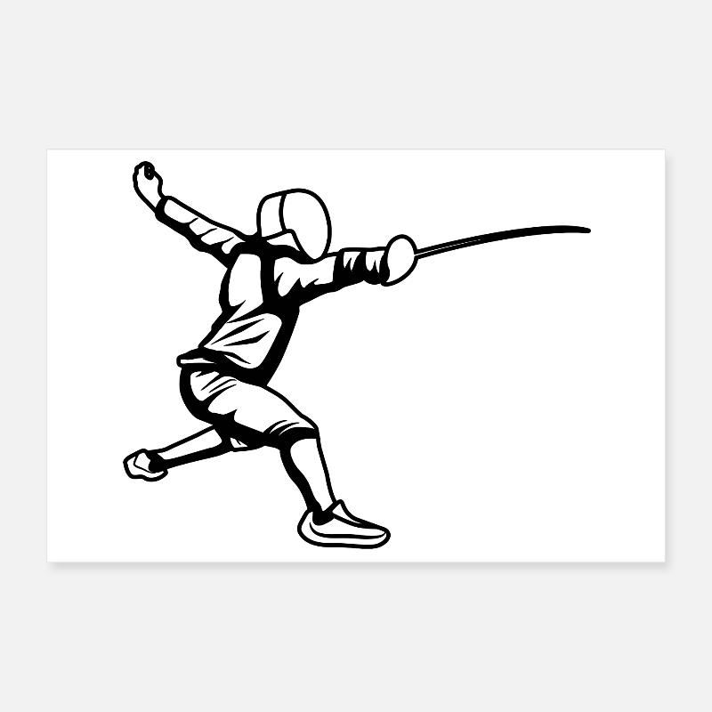 Fechter Skizze Poster 30x20 cm