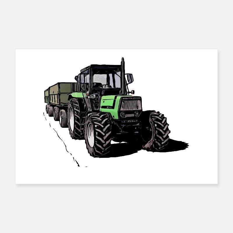 Deutz 4.31 tractor with trailer Poster 12" x 8" (30x20 cm)