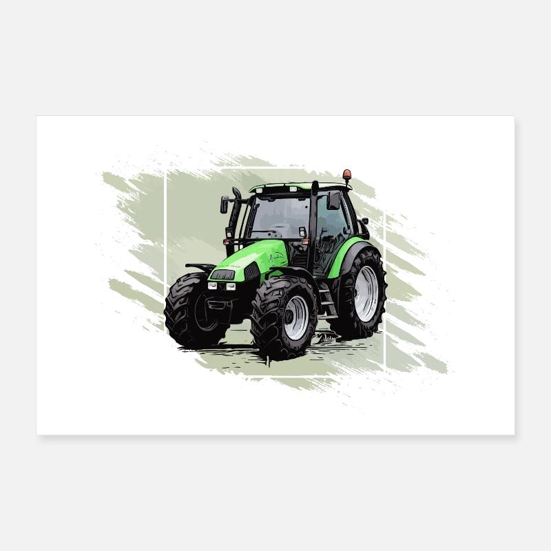 Petit tracteur vert Poster 30 x 20 cm