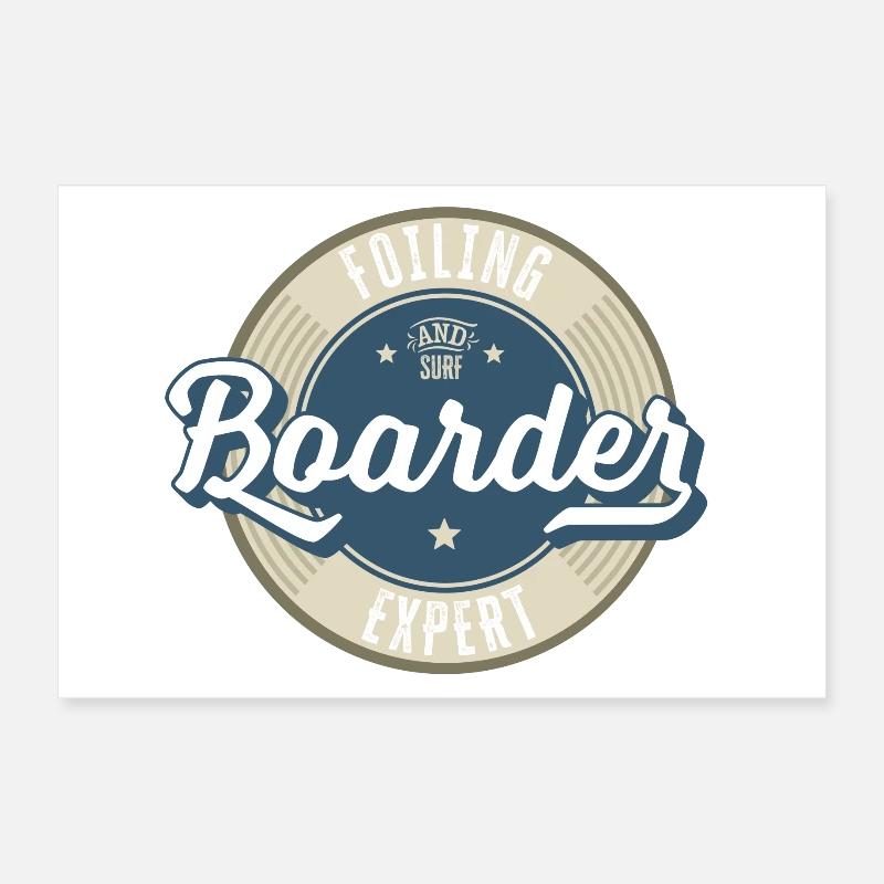 Surf and Boarder Label Poster 30x20 cm