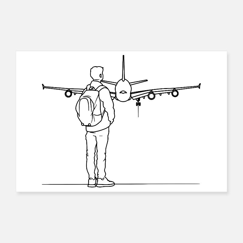 Dessin de l’observateur d’avion Poster 30 x 20 cm