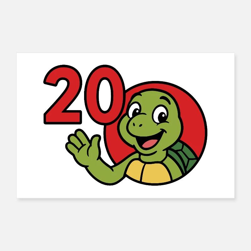Turtle 20 ans de plaisir Poster 30 x 20 cm