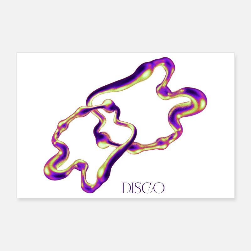 Disco Blob – Neon Abstract Liquid Art Poster 12" x 8" (30x20 cm)