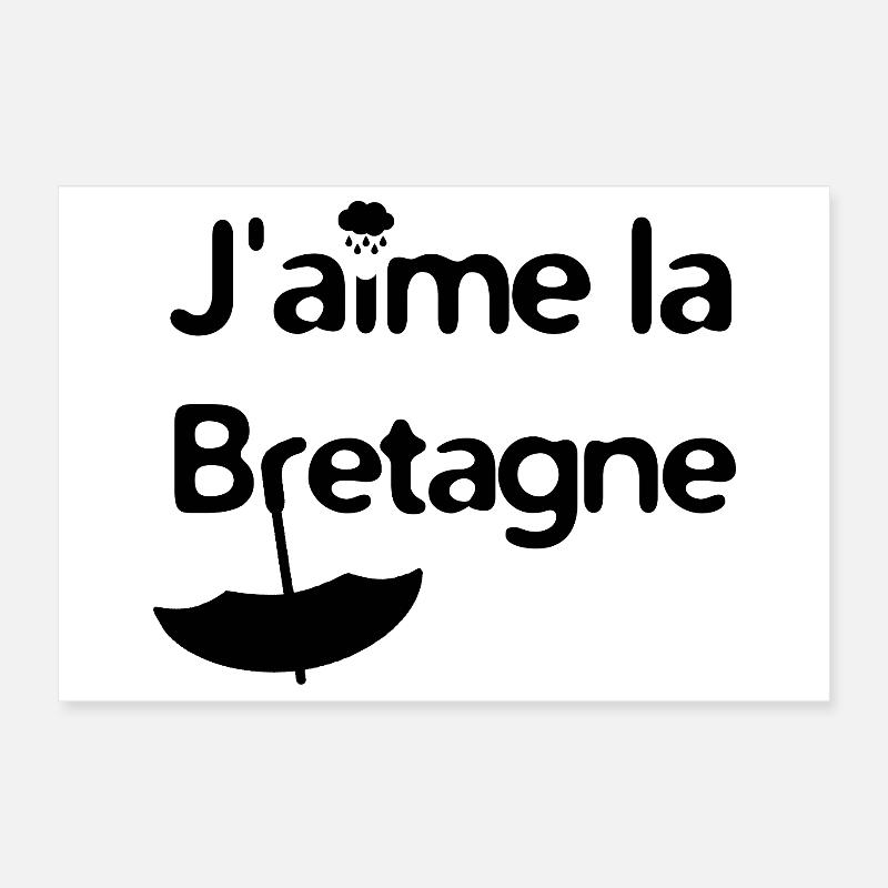 I love Brittany! (black version) Poster 12" x 8" (30x20 cm)