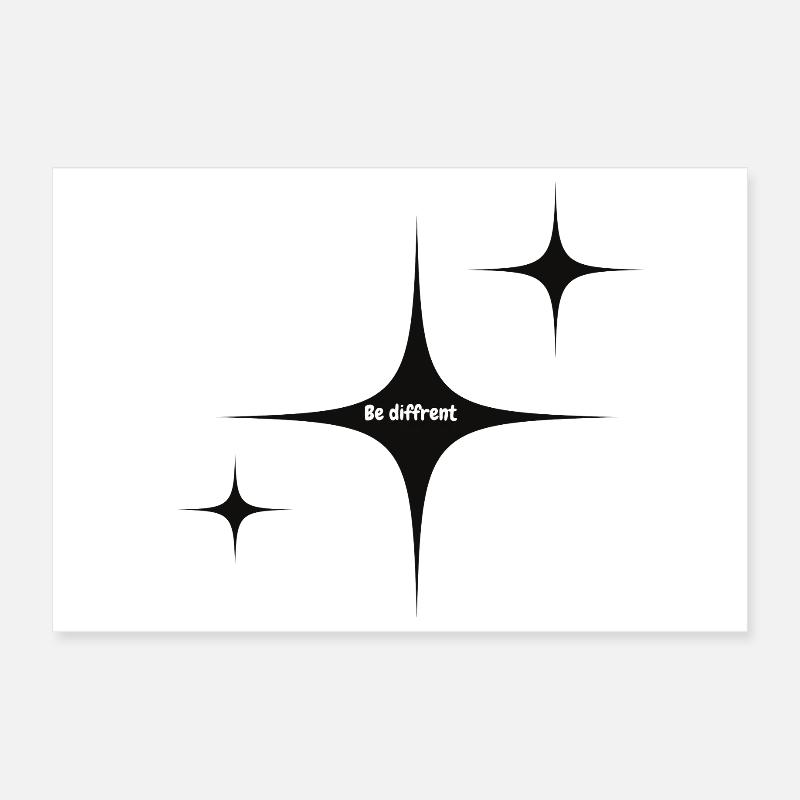 Be Different Starburst Graphic Poster 12" x 8" (30x20 cm)