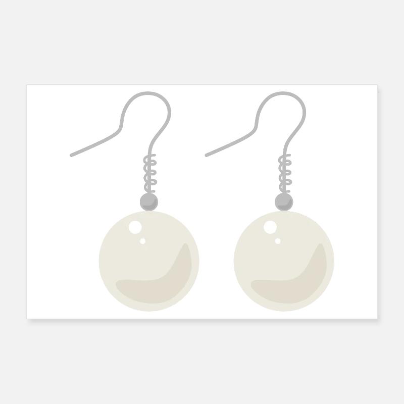 Boucles d’oreilles élégantes en perles Poster 30 x 20 cm