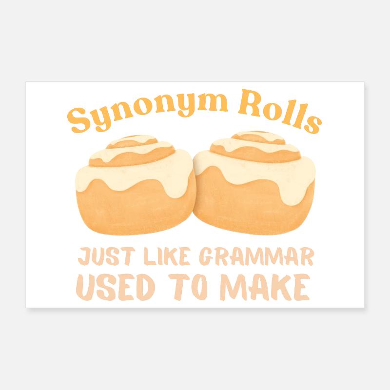 Synonym Rolls Grammatik Humor Design Poster 30x20 cm