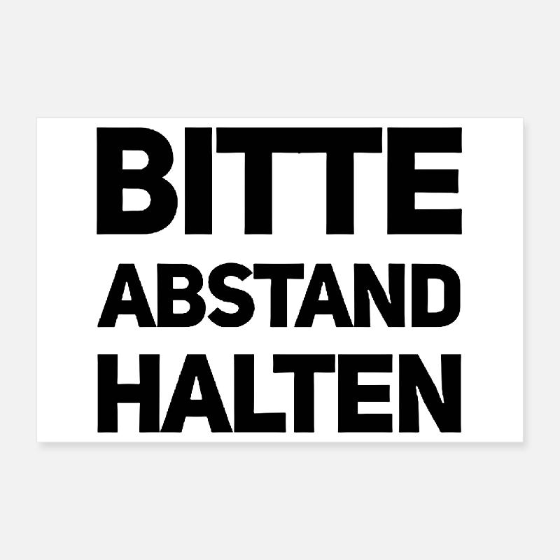 Bitte Abstand halten Morgenmuffel Langschläfer Poster 30x20 cm