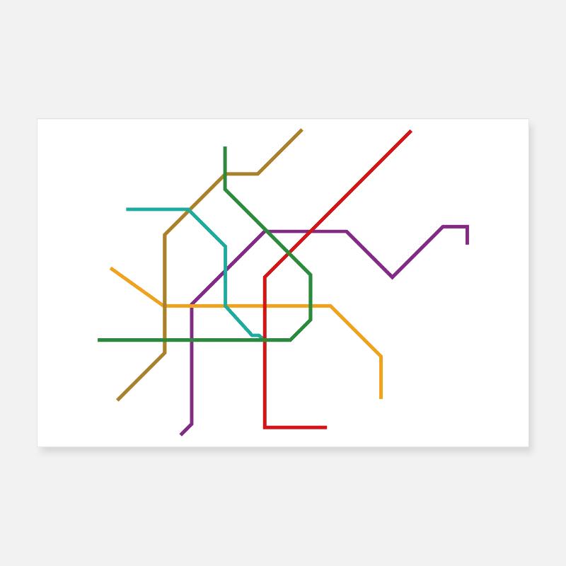 Vienna subway network new future U5 Poster 12" x 8" (30x20 cm)