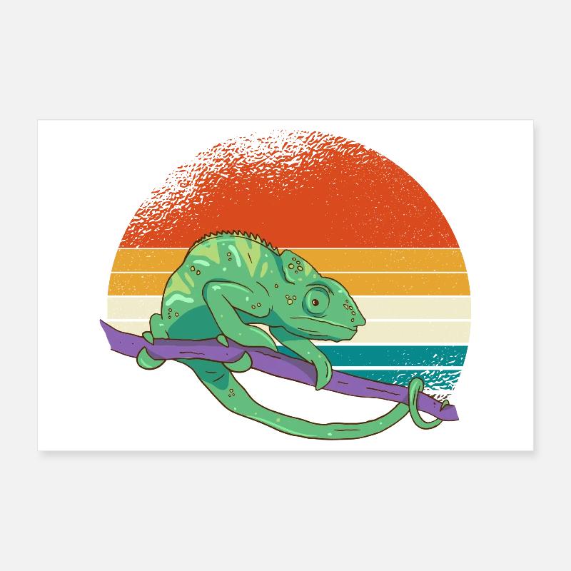 Caméléon du coucher de soleil Poster 30 x 20 cm