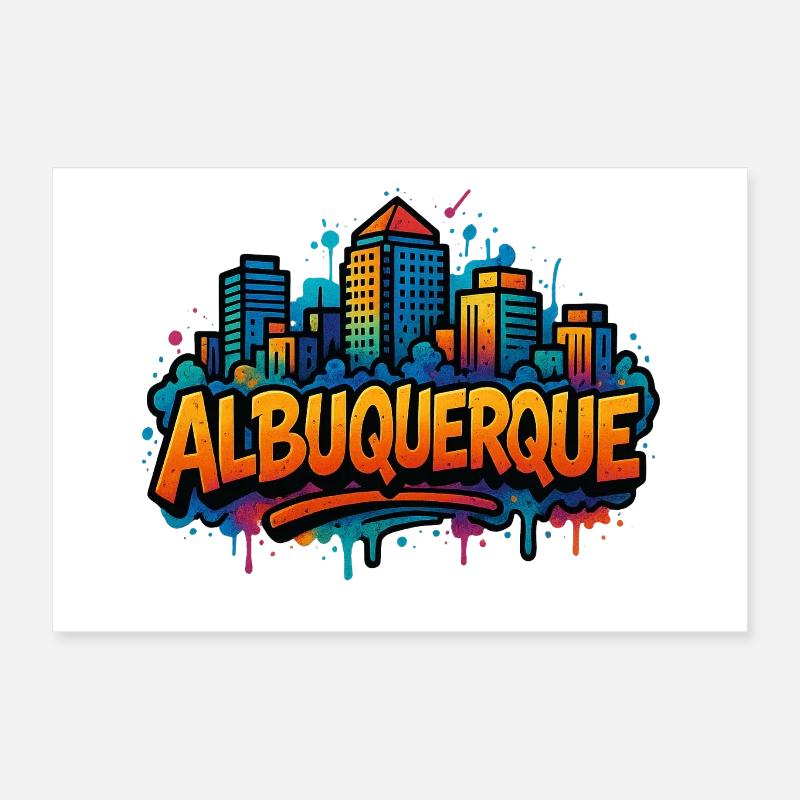Albuquerque Graffiti Skyline Poster 30x20 cm