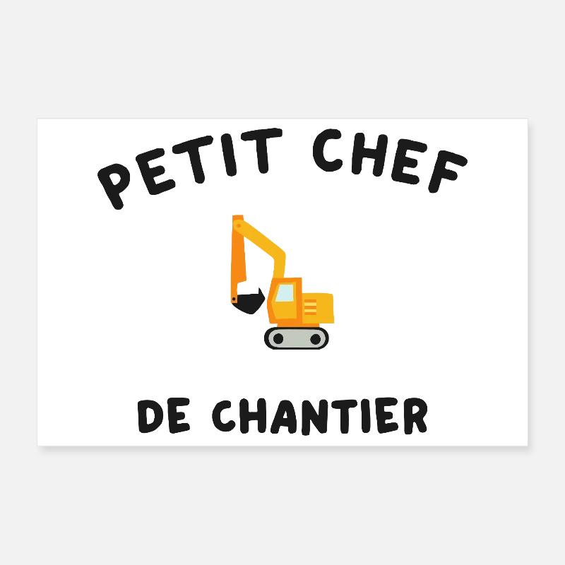 Petit Chef de Chantier Engin de Construction Poster 30 x 20 cm