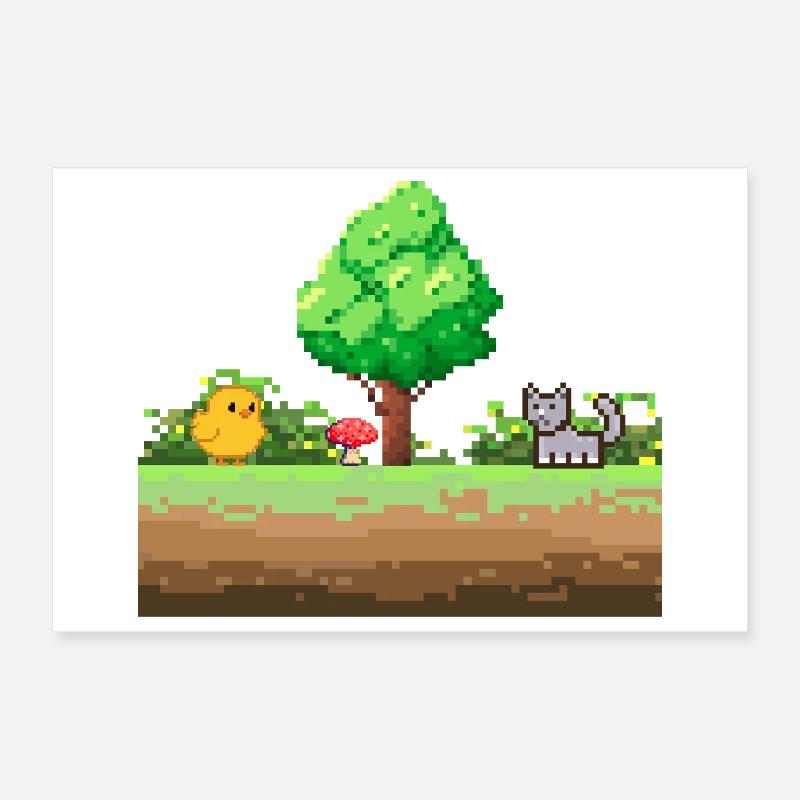 Pixel Garden Adventure Poster 12" x 8" (30x20 cm)