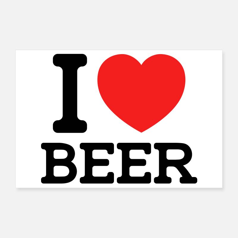 I love Beer (Farben änderbar) Poster 30x20 cm