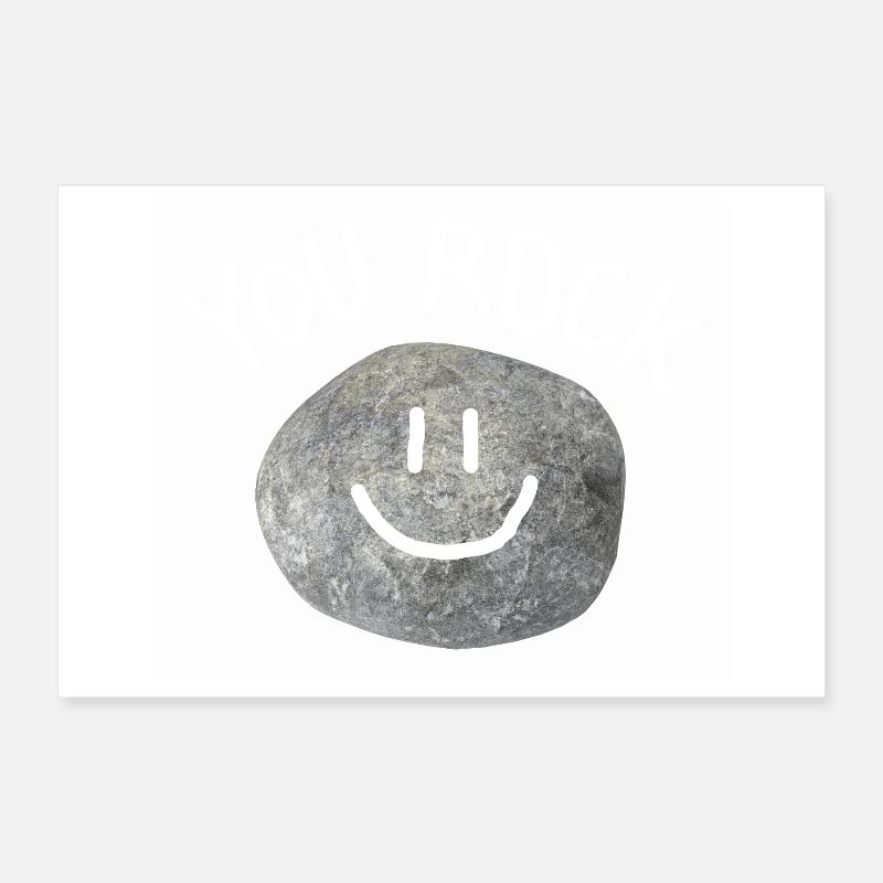 You Rock Minimal Statement Kieselstein Poster 30x20 cm