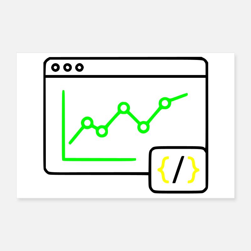 Web Analyse Chart Coding Browser Vektor Poster 30x20 cm