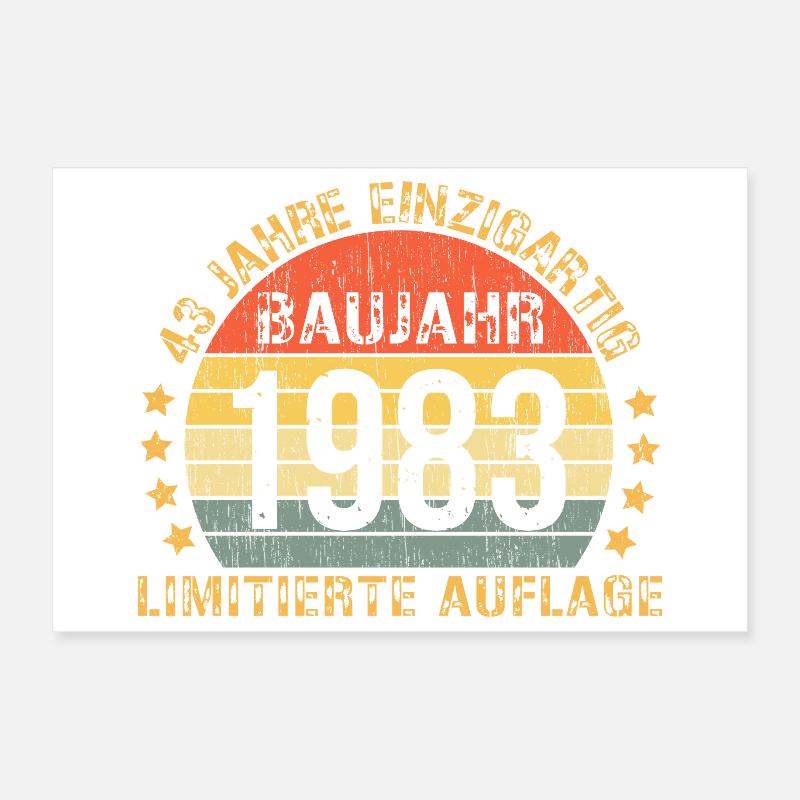 43e anniversaire Rétro édition limitée 1983 Poster 30 x 20 cm