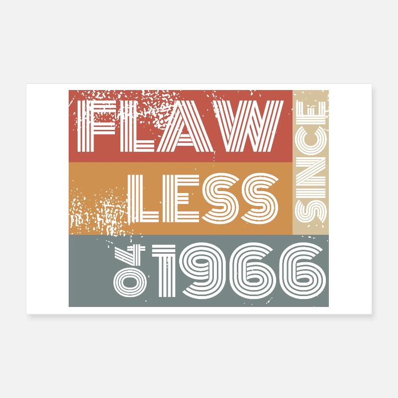 60th Birthday Flawless since 04/1966 Poster 12" x 8" (30x20 cm)
