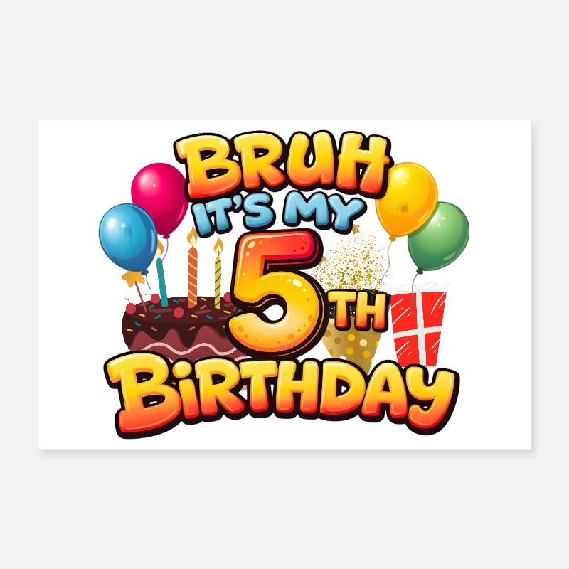 5. Geburtstag Hemd 5. Geburtstag Hemd Mädchen Boy Bir Poster 30x20 cm