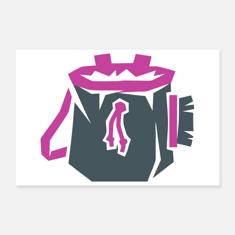 Chalkbag Climbing Bouldering Vector Poster 12" x 8" (30x20 cm)