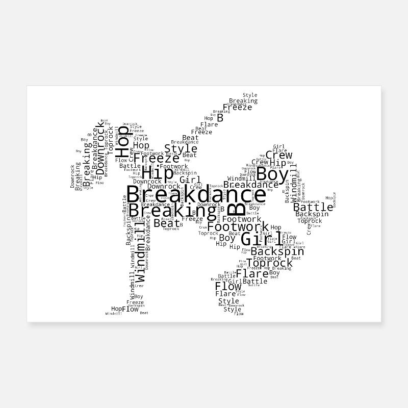 Idée de cadeau pour le breakdanceur avec breakdance Poster 30 x 20 cm