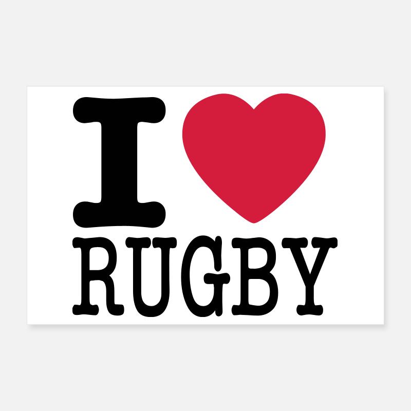 Ich liebe Rugby Poster 30x20 cm