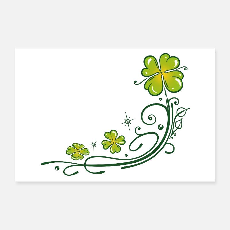 St. Patricks Day. Trèfle à quatre feuilles. Poster 30 x 20 cm