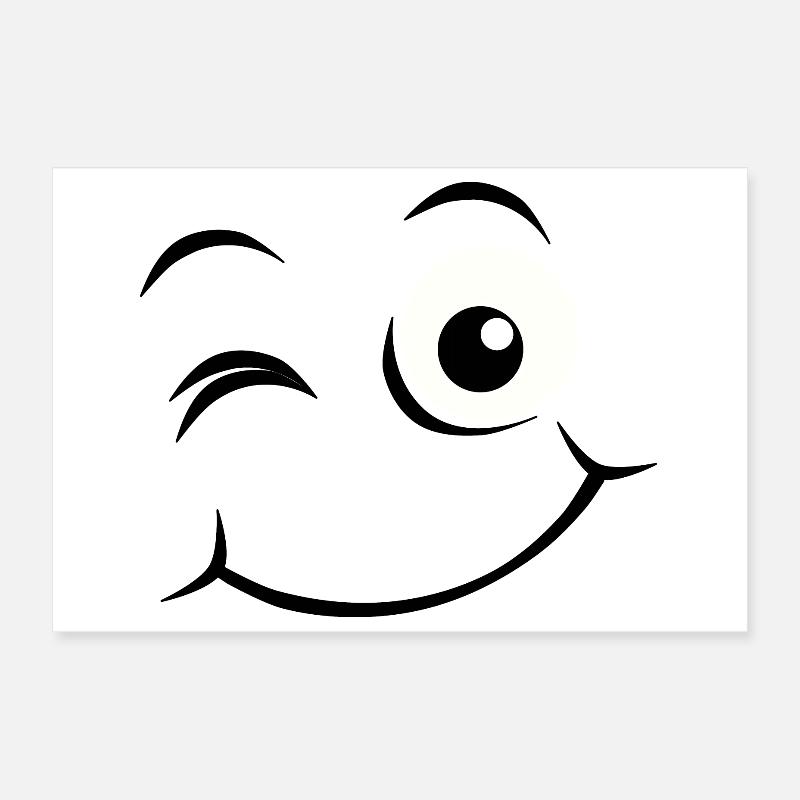Emoticon Happy face Poster 12" x 8" (30x20 cm)