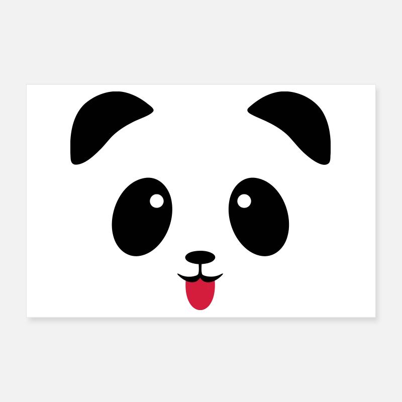 Langue de visage de panda Poster 30 x 20 cm