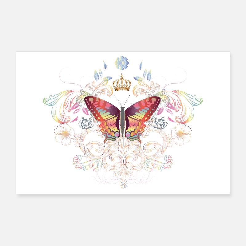 papillon imaginatif avec couronne Poster 30 x 20 cm