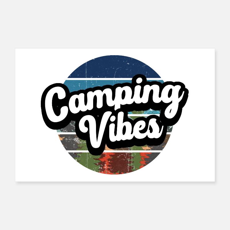 Camping Vibes Poster 12" x 8" (30x20 cm)