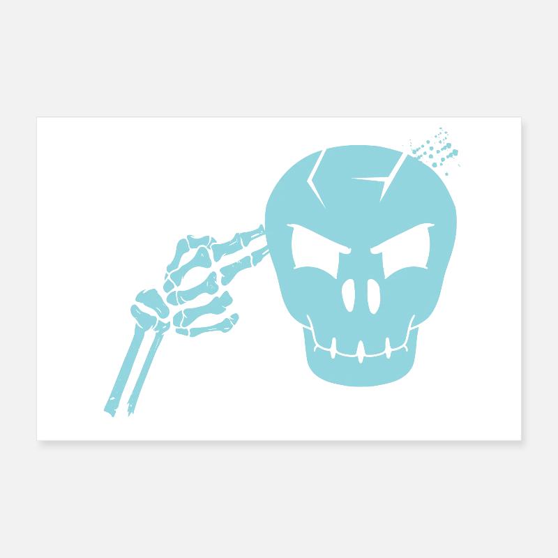Skull head shot Poster 12" x 8" (30x20 cm)