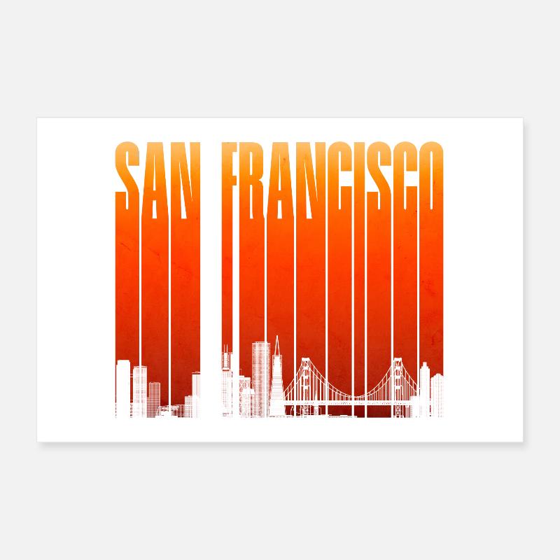 Pente de la skyline de San Francisco Poster 30 x 20 cm