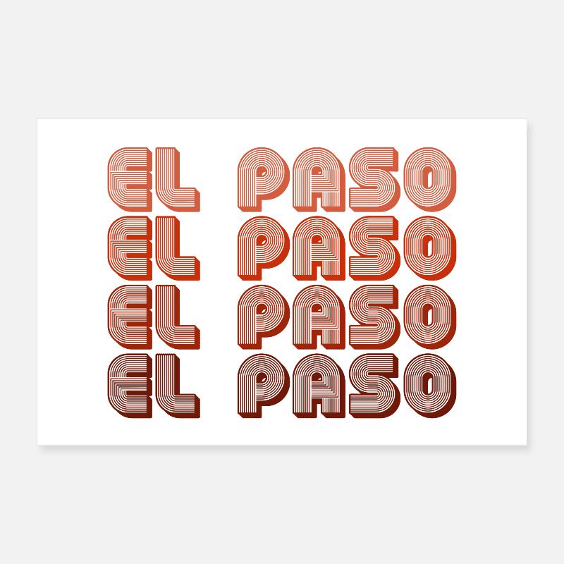 El Paso Gradient Retro Muster Poster 30x20 cm