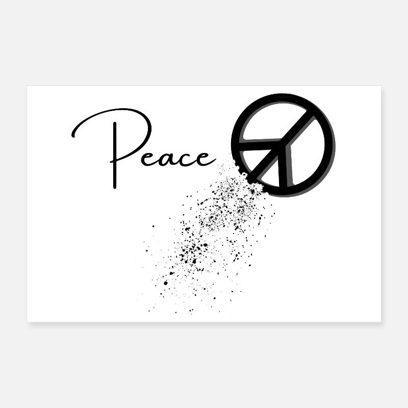 Circle Logo with Sketch Impulse - Peace Sign Poster 12" x 8" (30x20 cm)