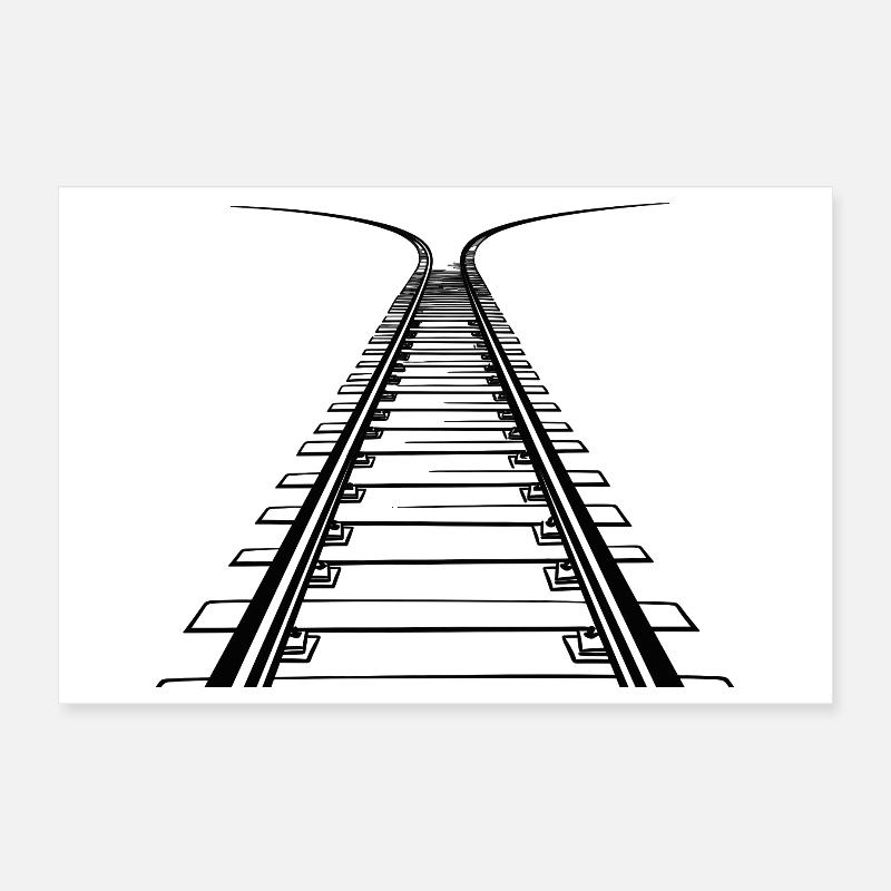 Railway Drawing Poster 12" x 8" (30x20 cm)