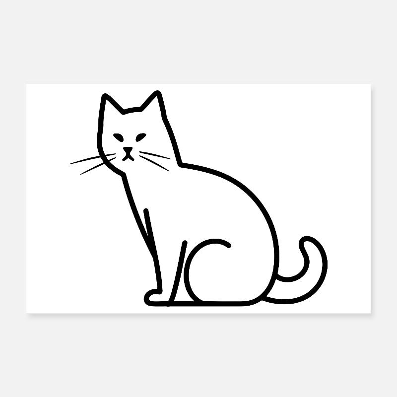 Katze Zeichnung Poster 30x20 cm