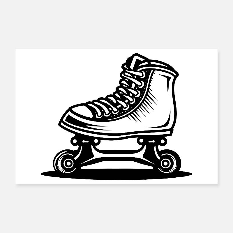 Roller Skates Drawing Poster 12" x 8" (30x20 cm)