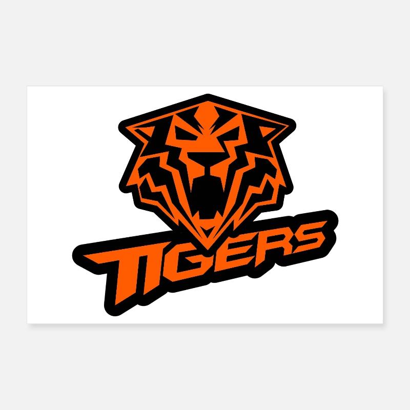 Bold Tiger Logo Design for Activewear Poster 12" x 8" (30x20 cm)