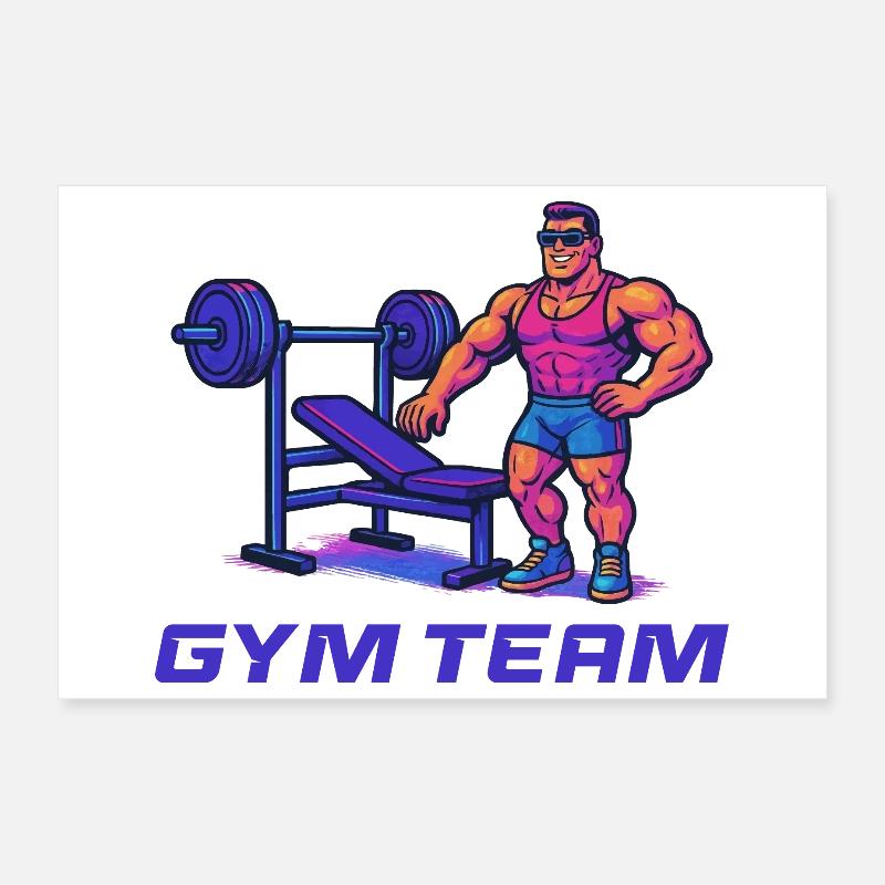 Bodybuilder Gym Comic Poster 30x20 cm