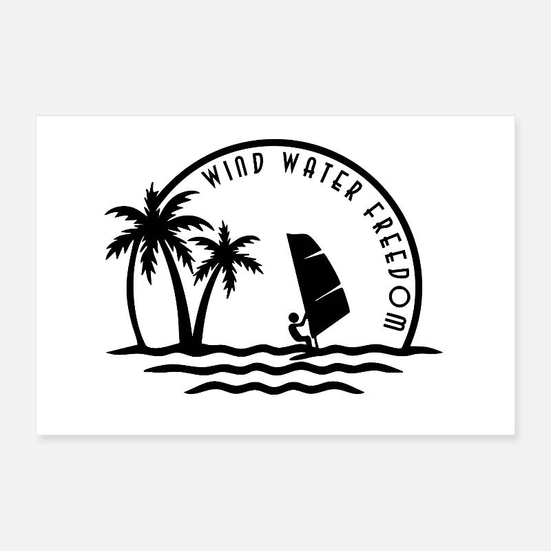 Logo windsurf rond Poster 30 x 20 cm