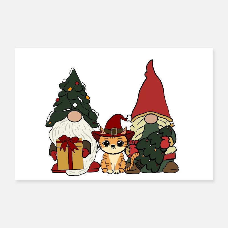 Chat entre elfes Poster 30 x 20 cm
