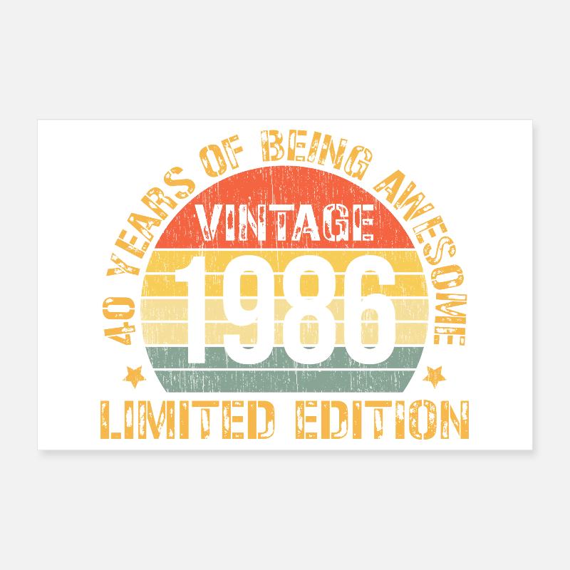 Décorations d’anniversaire de 40 ans 1985 40e anniversaire Poster 30 x 20 cm