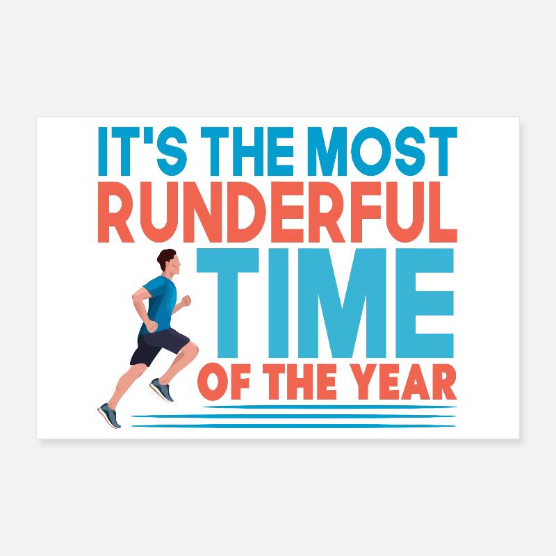 Running Run Most Runderful Time Marathon Runner Poster 30x20 cm