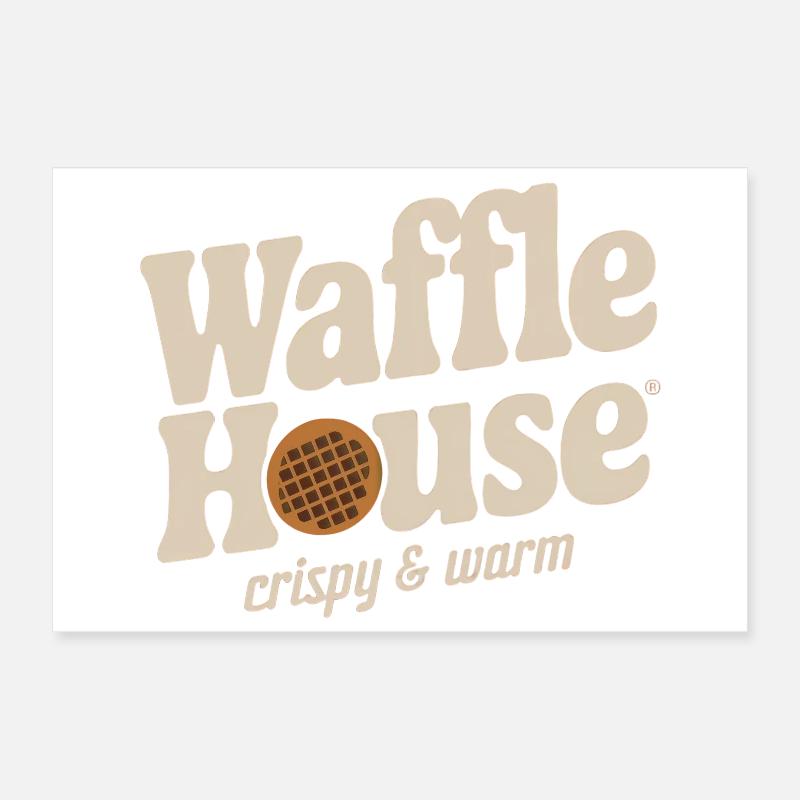 Waffle House – Crispy & Warm Poster 30x20 cm