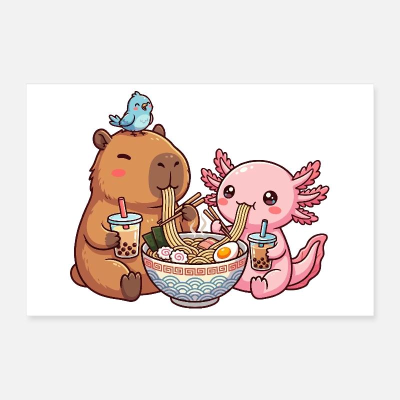 Ramen de ramen capybara de Kawaii Capybara Poster 30 x 20 cm