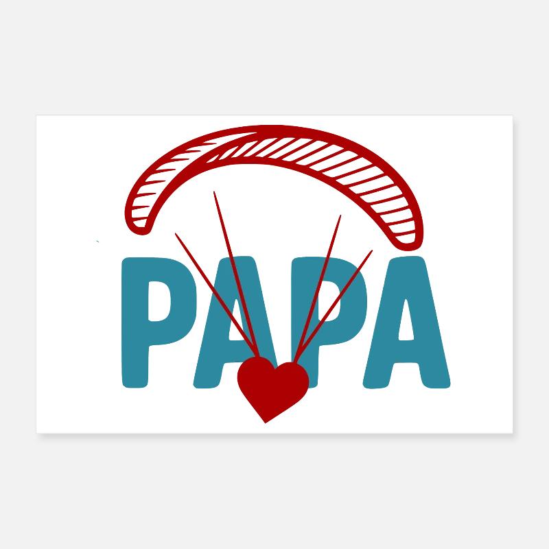 Papa Paragliding Herz Poster 30x20 cm